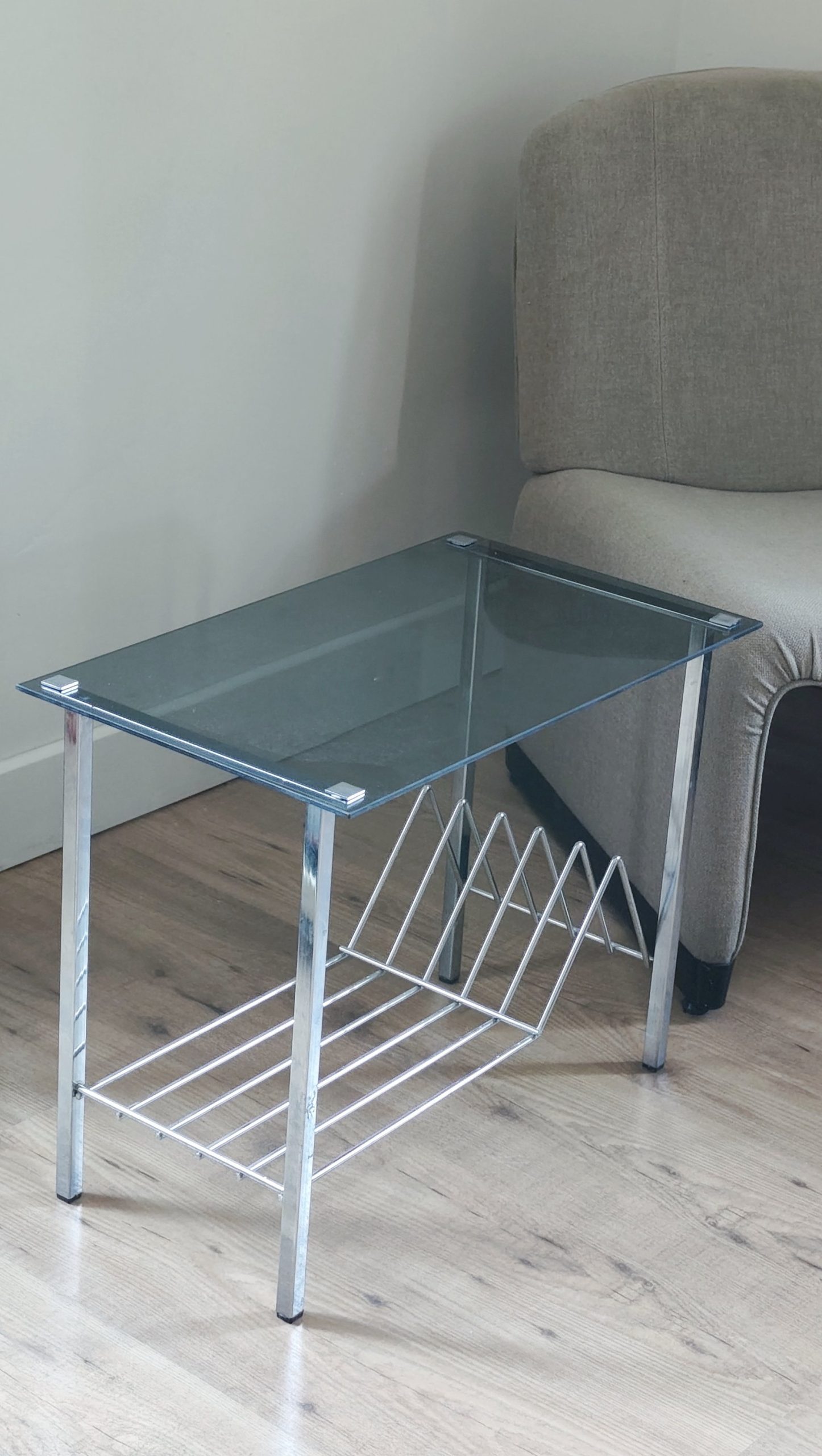 Desserte / table / bout de canapé range vinyles vintage - années 70 – Image 4