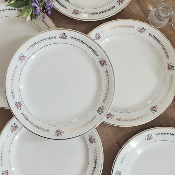 Lot de 6 assiettes plates vintage - Beaugency