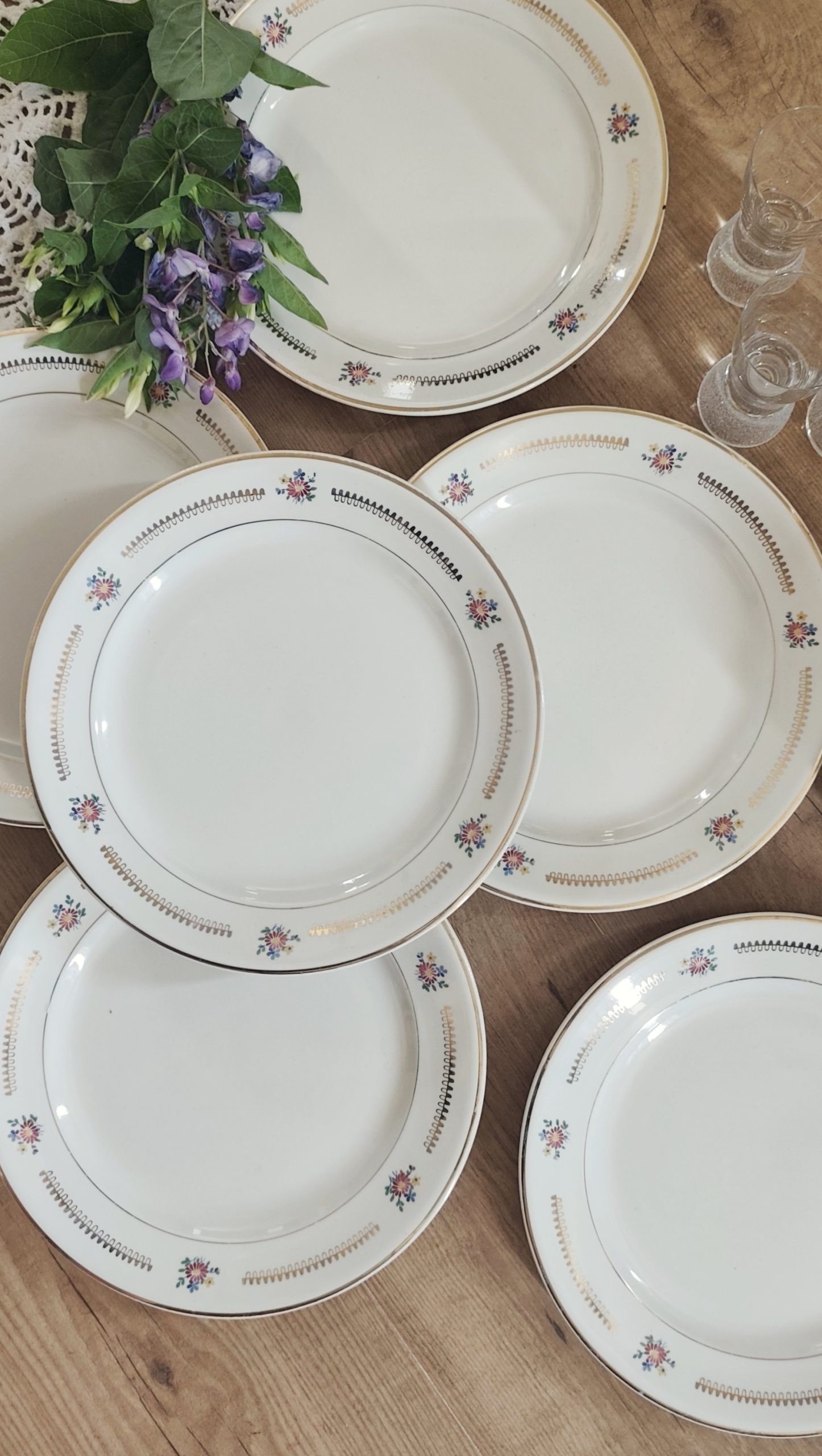 Lot de 6 assiettes plates vintage - Beaugency