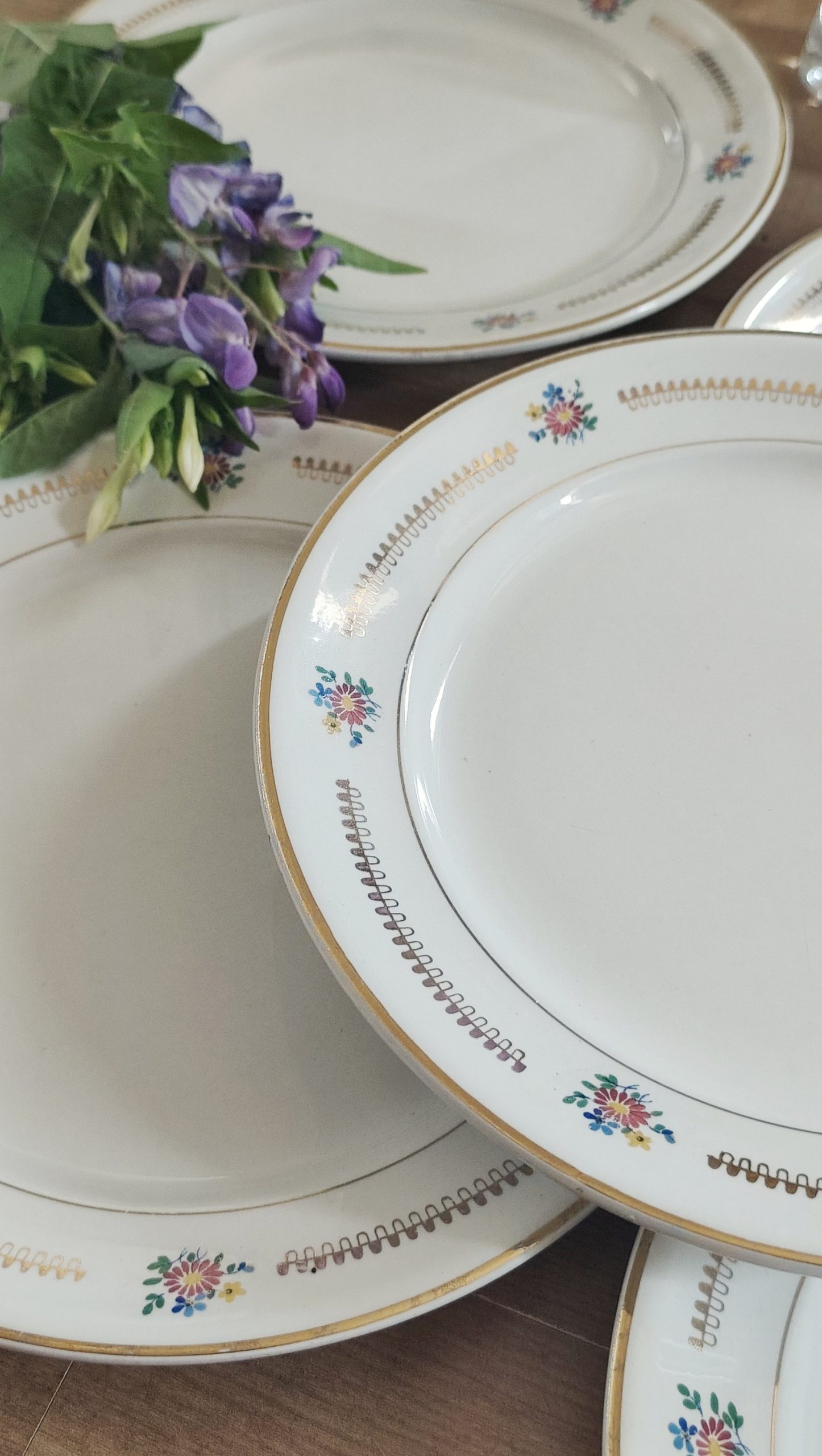 Lot de 6 assiettes plates vintage - Beaugency – Image 3