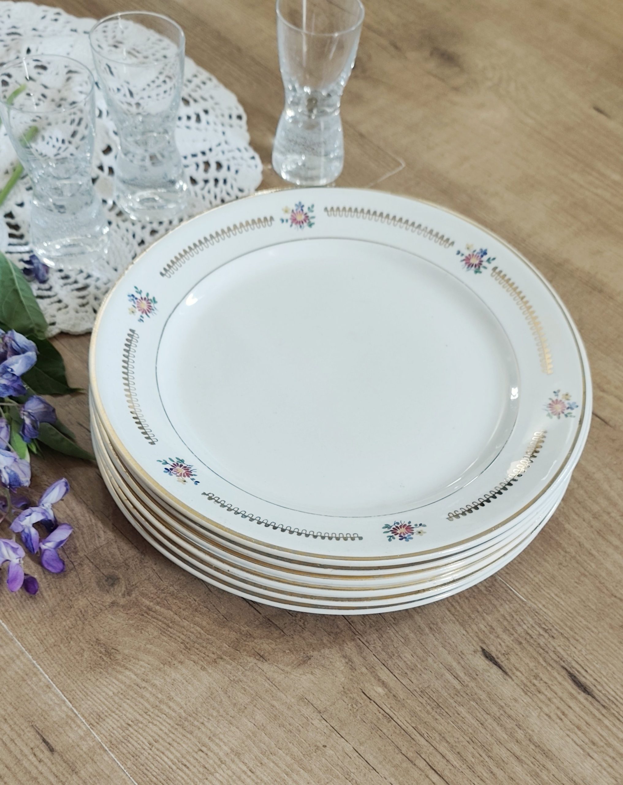 Lot de 6 assiettes plates vintage - Beaugency – Image 2
