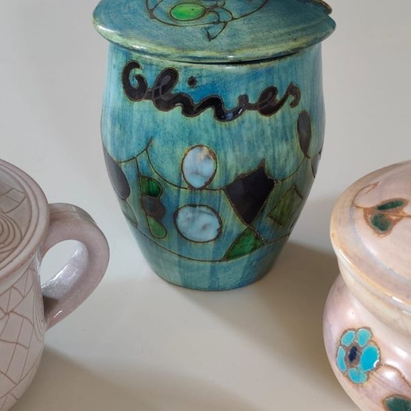 Ancien pot à olives en céramique de Marie Christine Treinen