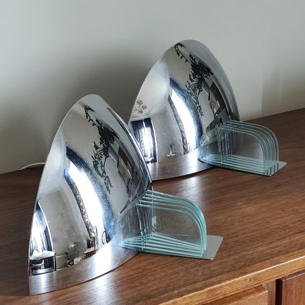 Paire d'appliques chrome vintage