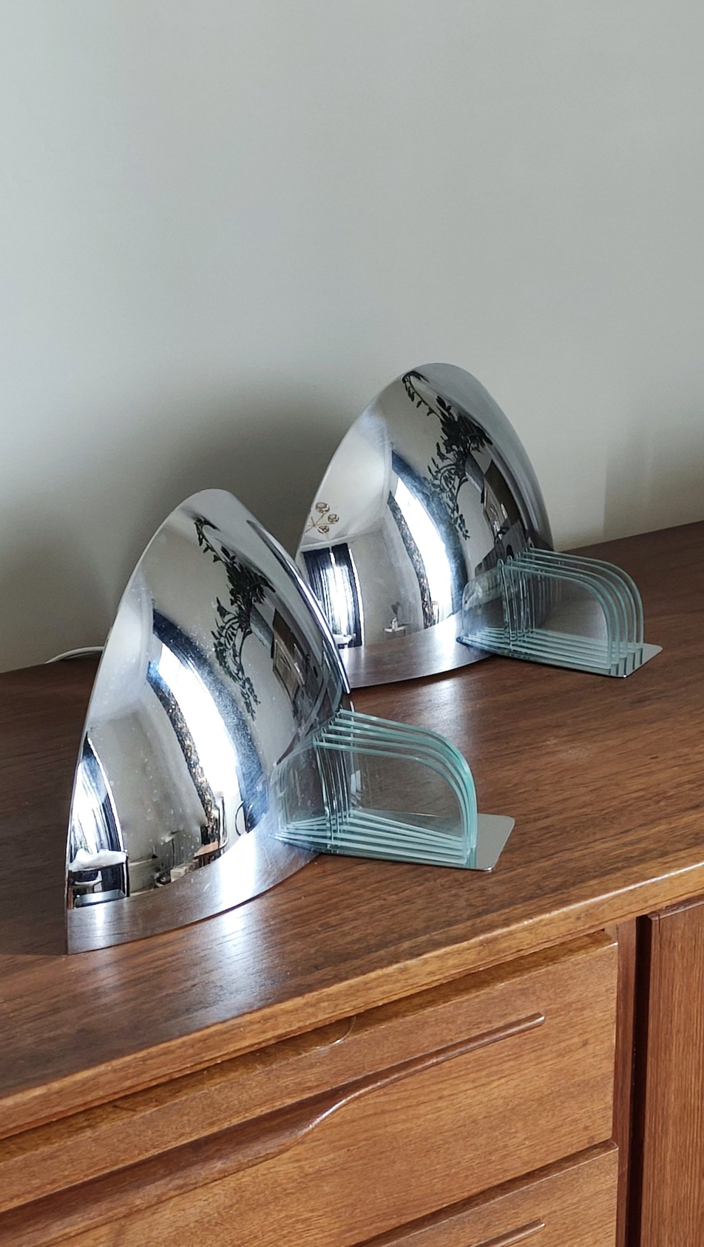 Paire d'appliques chrome vintage