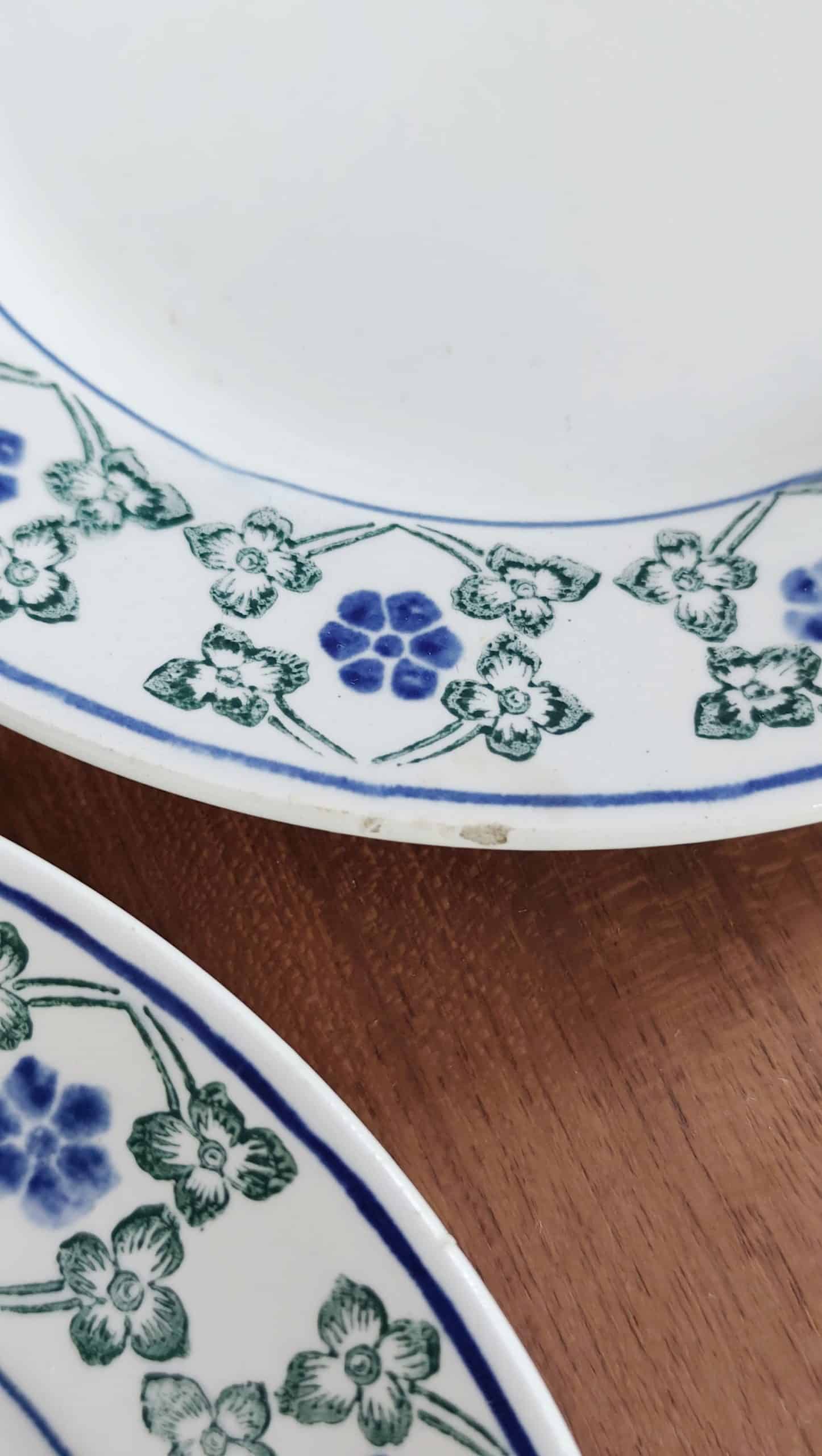 Série de 7 assiettes à dessert vintage – Image 3