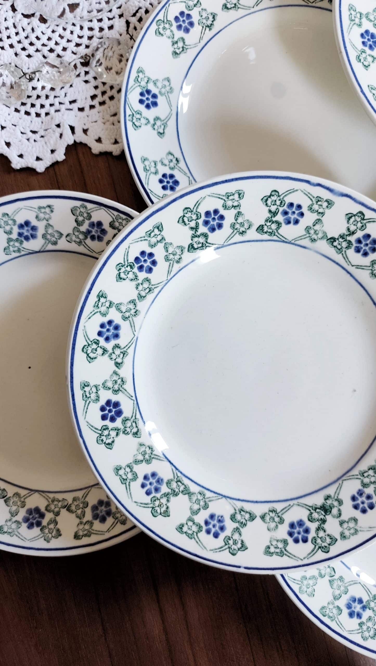 Série de 7 assiettes à dessert vintage – Image 5